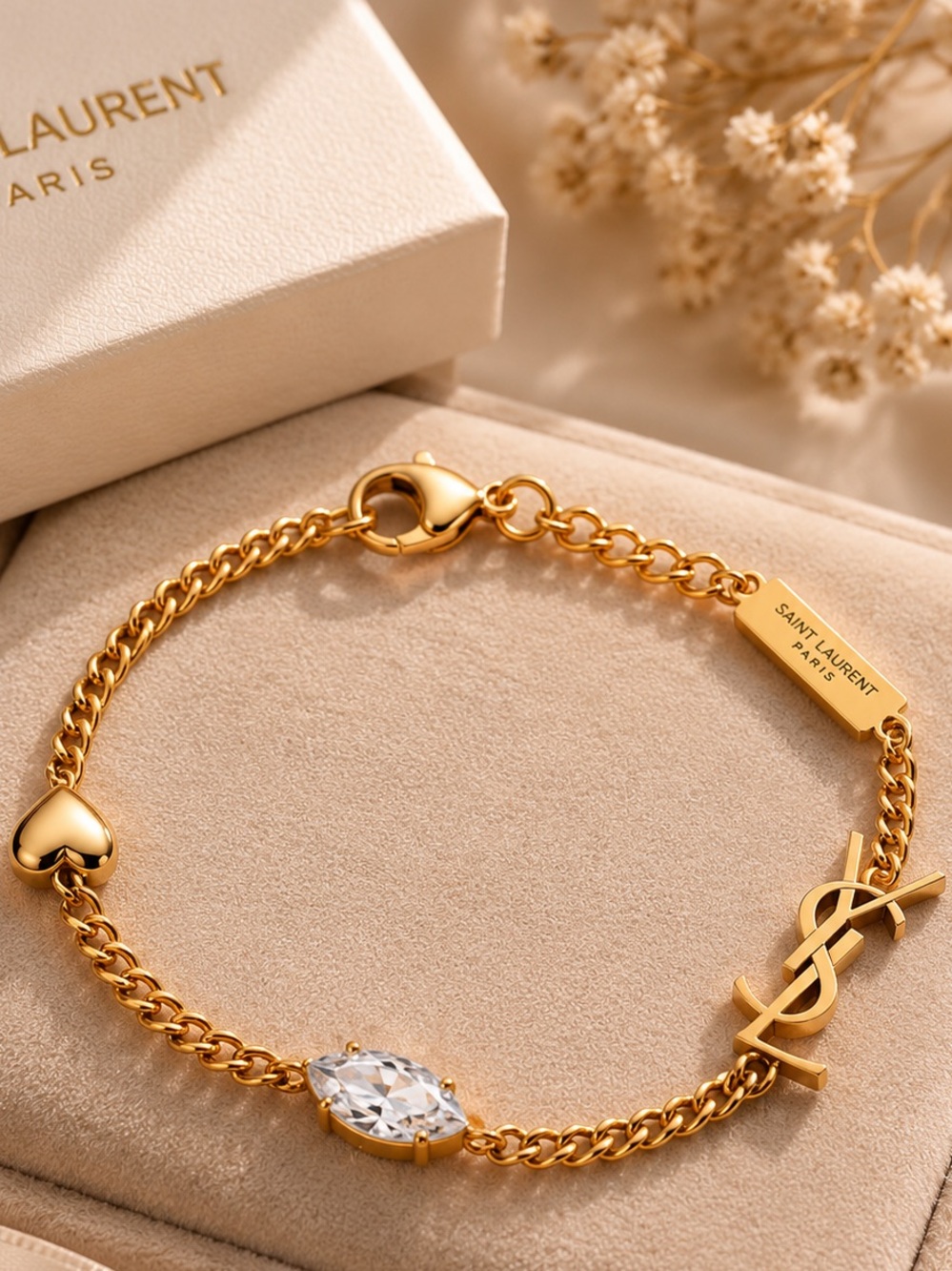 Luxury Inspired Gold Initial Chain Bracelet | Minimalist Paris Style Jewelry